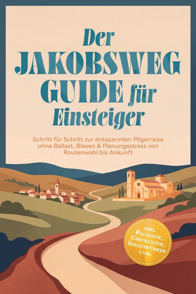 Der Jakobsweg Guide für Einsteiger: Schritt für Schritt zur entspannten Pilgerreise ohne Ballast, Blasen & Planungsstress von Routenwahl bis Ankunft - inkl. Packliste, Checklisten, Sprachführer uvm.