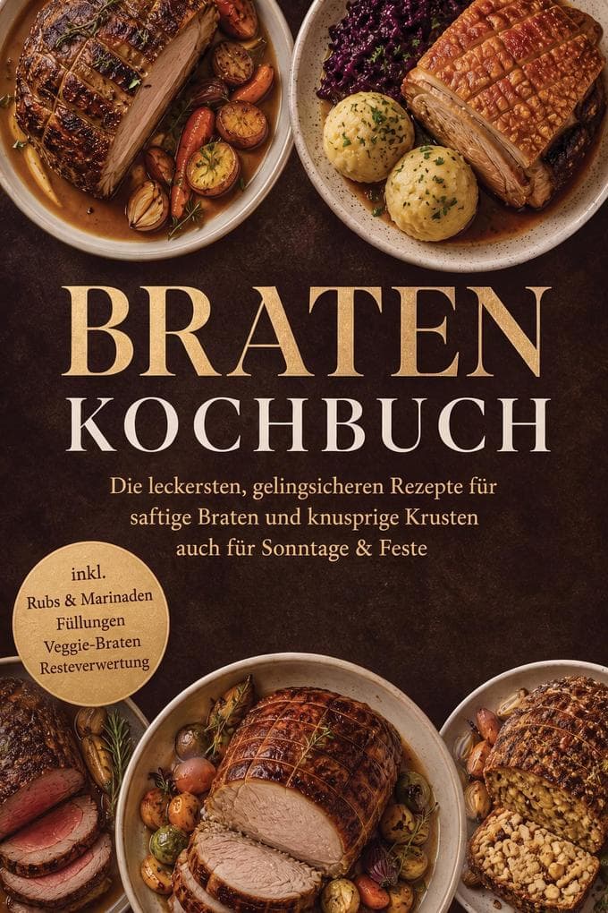Braten Kochbuch: Die leckersten, gelingsicheren Rezepte für saftige Braten und knusprige Krusten - auch für Sonntage & Feste - inkl. Rubs & Marinaden, Füllungen, Veggie-Braten, Resteverwertung