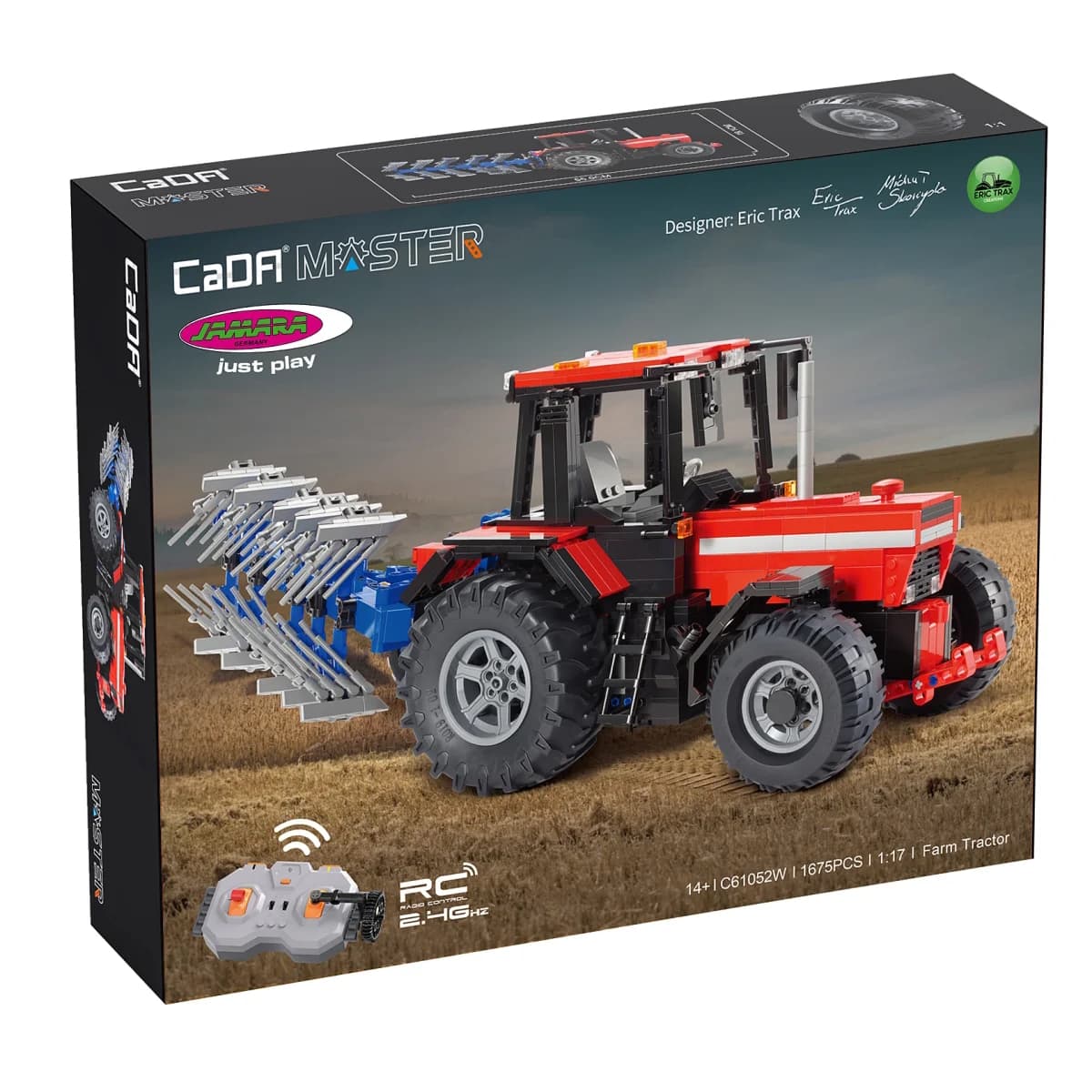 CaDA - Traktor mit Pflug 1:17 2,4GHz Bricks