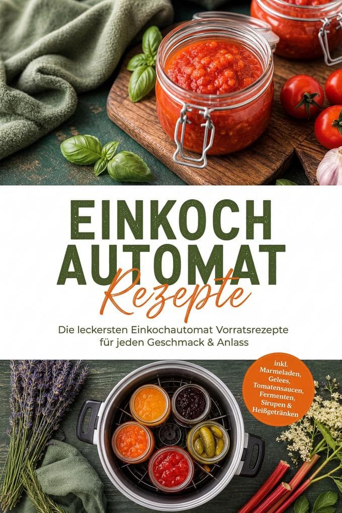 Einkochautomat Rezepte: Die leckersten Einkochautomat Vorratsrezepte für jeden Geschmack & Anlass - inkl. Marmeladen, Gelees, Tomatensaucen, Fermenten, Sirupen & Heißgetränken