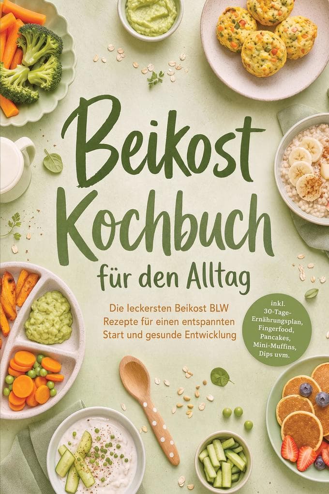 Beikost Kochbuch für den Alltag: Die leckersten Beikost BLW Rezepte für einen entspannten Start und gesunde Entwicklung - inkl. 30-Tage-Ernährungsplan, Fingerfood, Pancakes, Mini-Muffins, Dips uvm.