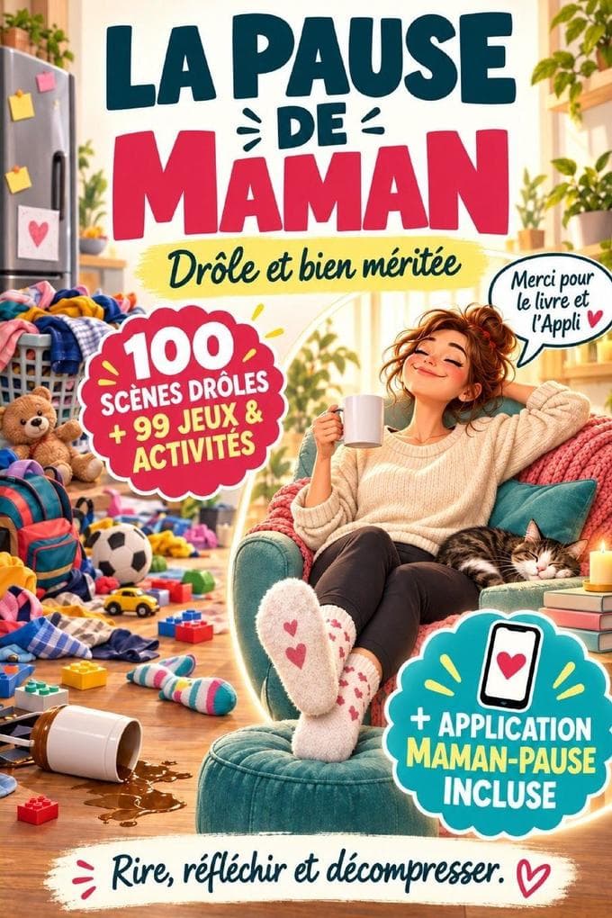 La Pause de Maman - Drôle et bien méritée: 100 scènes d'humour du quotidien, conseils de survie absurdes, jeux, énigmes et blagues pour rire, réfléchir et décompresser. + l'application Maman-PAUSE