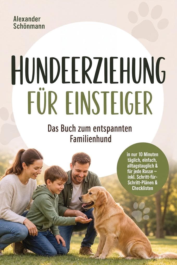 Hundeerziehung für Einsteiger: Das Buch zum entspannten Familienhund - in nur 10 Minuten täglich, einfach, alltagstauglich & für jede Rasse - inkl. Schritt-für-Schritt-Plänen & Checklisten