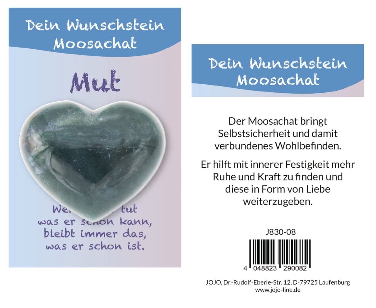 Moosachat Taschensteinherz Wunschstein, J836-08