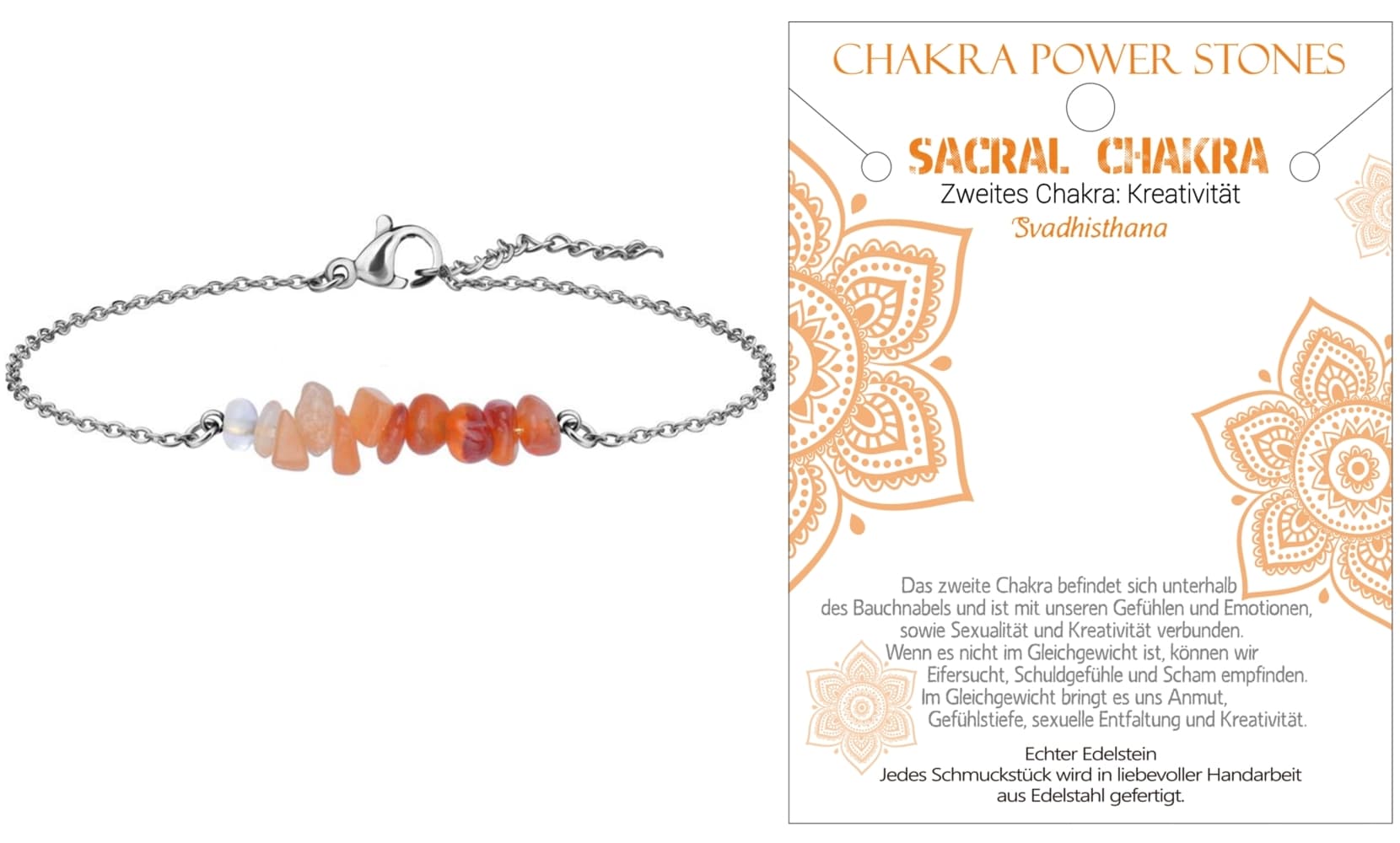 Sakral Chakra - Kreativität - Armband, J711-02