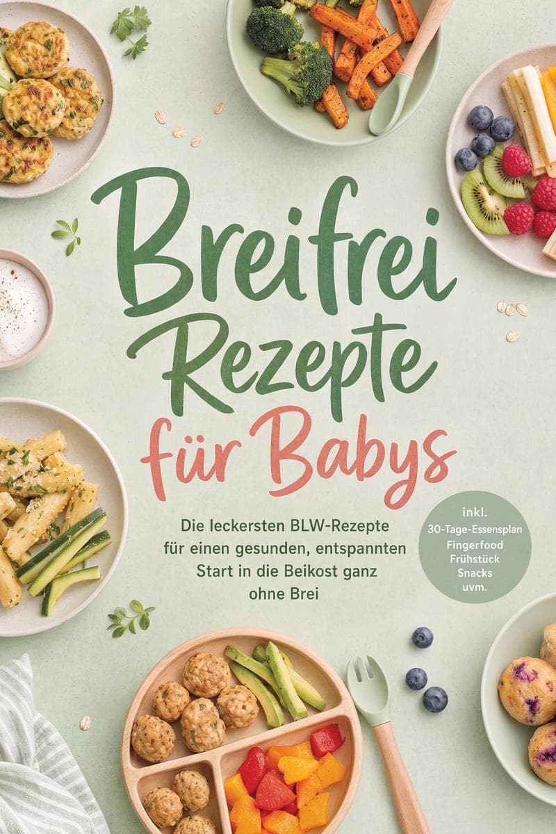 Breifrei Rezepte für Babys: Die leckersten BLW-Rezepte für einen gesunden, entspannten Start in die Beikost ganz ohne Brei - inkl. 30-Tage-Essensplan, Fingerfood, Frühstück, Snacks uvm.