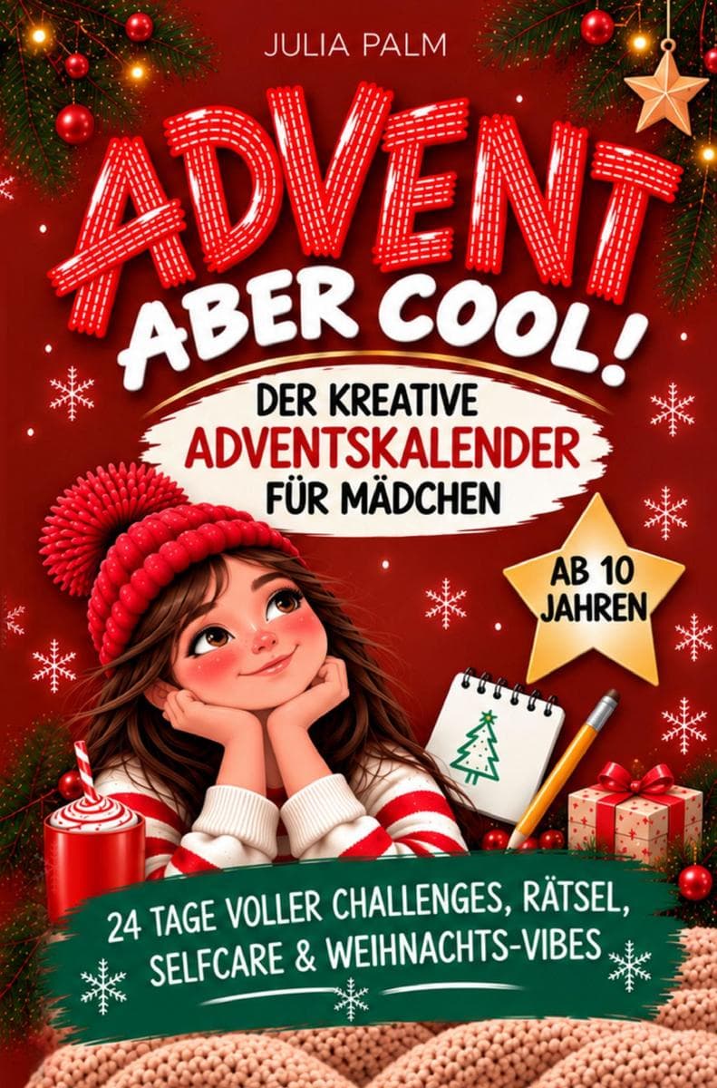 Advent, aber cool! Der kreative Mitmach-Adventskalender für Mädchen mit 24 Tagen voller Challenges, Rätsel, Selfcare und Weihnachts-Vibes