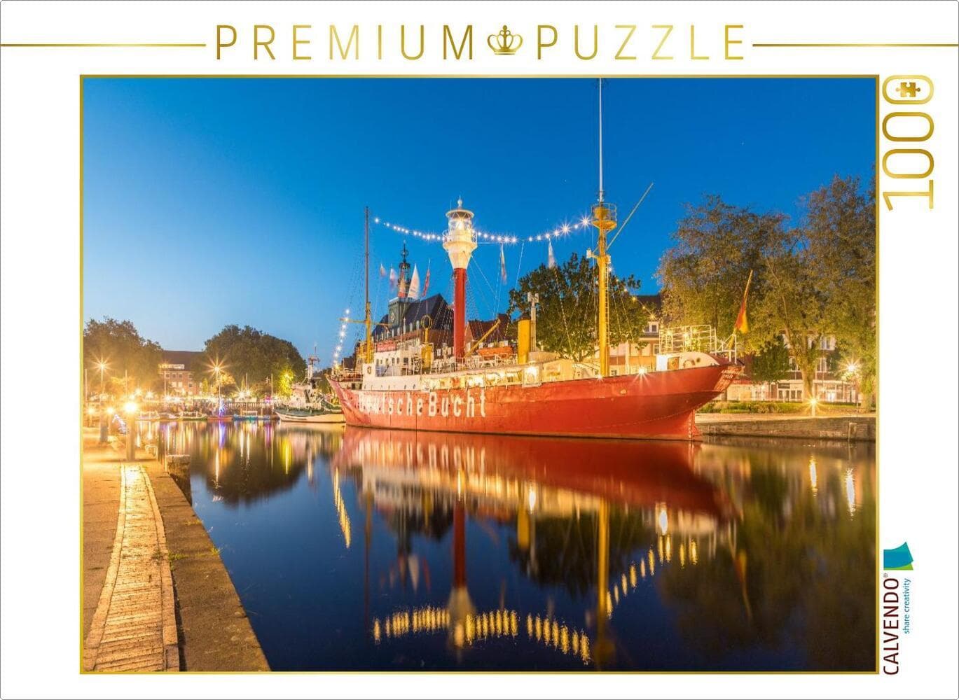 CALVENDO Puzzle Feuerschiff Amrumbank in der Ratsdelft von Emden, Niedersachsen | 1000 Teile Lege-Größe 64 × 48 cm Foto-Puzzle für glückliche Stunden