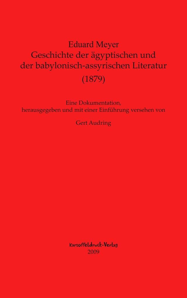 Geschichte der ägyptischen und der babylonisch-assyrischen Literatur