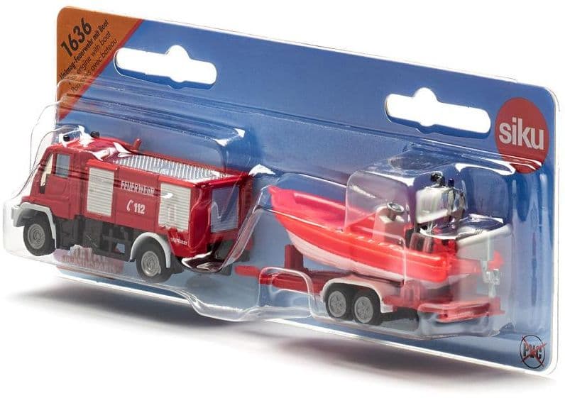 SIKU Super - Unimog Feuerwehr mit Boot