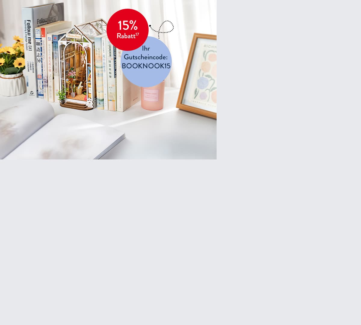 15% Rabatt auf Book Nooks